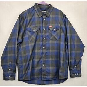 Dixxon Flannel Co " Roughneck" Mens XL Plaid Shirt Blue/Grey